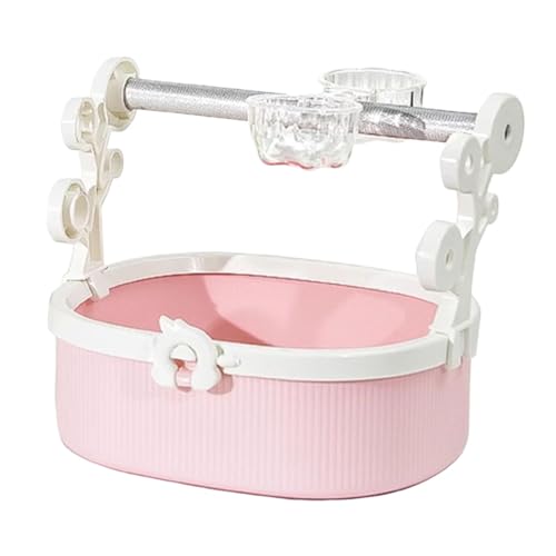 Qianly Tragbarer Ständer für Papageien mit Trainingsnäpfen für Wellensittiche Und Sittiche, Rosa Qianly Tragbarer Ständer für Papageien mit Trainingsnäpfen für Wellensittiche Und Sittiche, Rosa von Qianly
