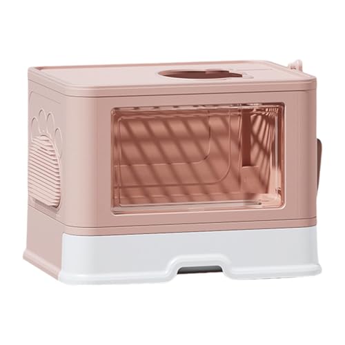 Qianly Vollständig geschlossene Katzentoilette, Töpfchen, Katzentoilettenbox, Haustier-Bettpfanne für kleine Haustiere, Rosa von Qianly