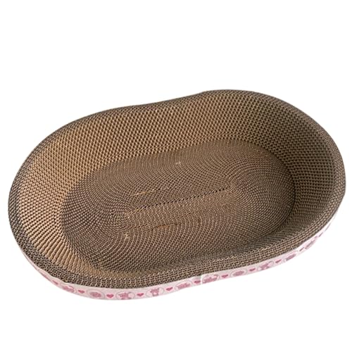 Qianly Wellpapier Kratzpolster Katzenkratzer Pappe Möbel Beschützer Oval Schüssel Form Schlafbett Lounge Bett, 57 cm Qianly Wellpapier Kratzpolster Katzenkratzer Pappe Möbel Beschützer Oval Schüssel Form Schlafbett Lounge Bett, 57 cm von Qianly