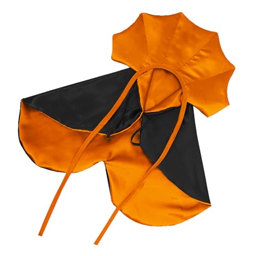 Halloween-Kostüm für Katzen, Vampir, Haustier-Umhang, Cosplay, Bekleidung, Zubehör, Outfit-Dekoration für kleine Katzen, Hunde, Tiere, Halloween-Partyzubehör (Schwarz und Orange) von Qiansail