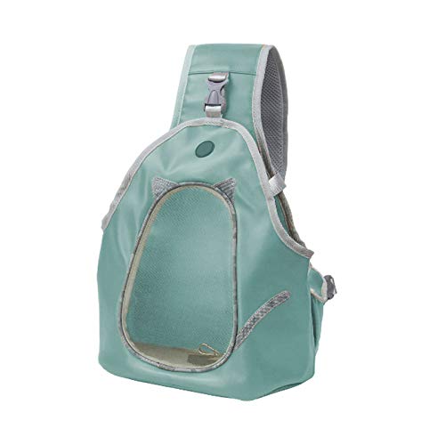 Hundetasche,Tragetasche Hund Haustiere Slingträger Pu. Tasche Atmungsaktive Katze Haustiere Brust Rucksack Outdoor Walking Haustiere Welpen Hund Schulter Sling Tasche for kleine Hundekatze(Grey Blue,S von QiaoJun