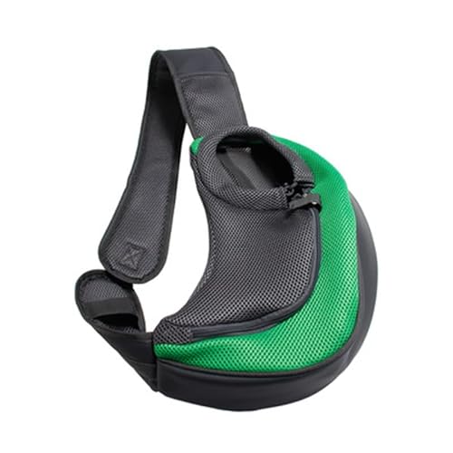 Hundetasche,Tragetasche Hund Hund Welpenträger Umhängetasche Outdoor Reise Kleine Hundeträger Beutel Oxford Mesh Atmungsaktiv Comfort Sling Handtasche Haustierenträger(Green,S) von QiaoJun