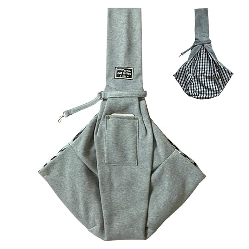 Hundetasche,Tragetasche Hund Katze Transporter Tragetasche Katze Rucksack Träger Kleine Haustier Rucksack Einstellbar Pet Sling Rabbit Carrier Kittenträger(Gray) von QiaoJun