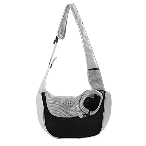 Hundetasche,Tragetasche Hund Outdoor Reise Haustier Puppy Carrier Handtasche Tasche Mesh Oxford Einzelner Umhängetasche Sling Mesh Comfort Reisen Umhängetasche(1 black,L) von QiaoJun