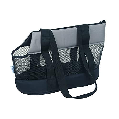 Hundetasche,Tragetasche Hund Pet Travel Carrier Outdoor Portable One-Shoulder Pet Bag Handtasche Faltbare Atmungsaktive Mesh Carrier Tasche Hund Katze Tasche(Black) von QiaoJun