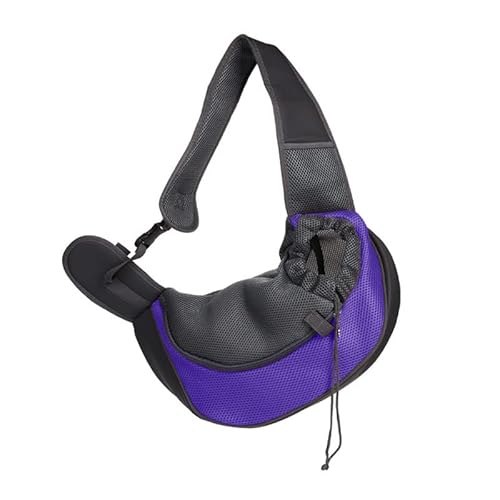 Hundetasche,Tragetasche Hund Pet welpen träger outdoor reisen Hunde Katzen mesh atmungsaktive oxford einzelner umhängetasche Comfort sling Handtasche tote Tasche for Hunde(Purple,Medium Within 5kg) von QiaoJun