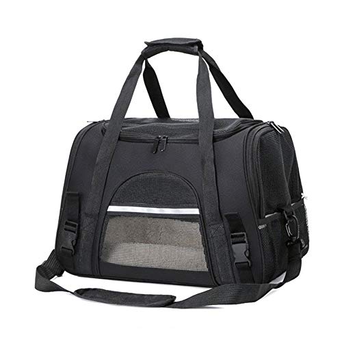 Hundetasche,Tragetasche Hund Weiche Haustier-Träger Tragbare Atmungsaktive faltbare Tasche Katze Hundeträgerbeutel Ausgehende Reise Haustiere Handtasche mit Verriegelungssicherheit Reißverschlüsse(Bla von QiaoJun