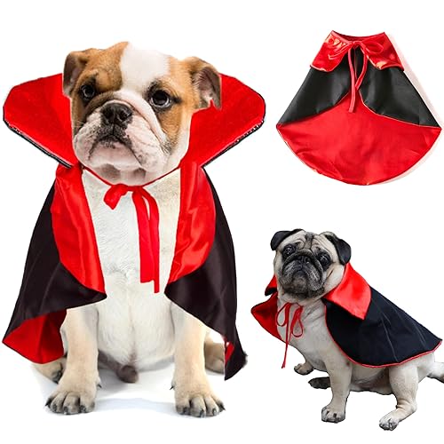 Hundeumhang Kostüm - Haustier-Halloween-Kostüm, lustiger Katzen-Vampir-Teufels-Umhang, coole Hunde-Hexenkleidung für kleine, mittelgroße Hunde, Katzen, Welpen, Cosplay-Party, Zauberer-Outfit, von Qidelong