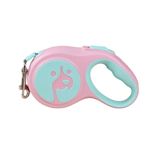 Qiebenav Einhand-Knopf-Haustier-Leine, Zugseil, verschleißfest, einziehbar, mit ergonomischem Anti-Rutsch-Griff, langlebig, zugfest, Rosa Qiebenav Einhand-Knopf-Haustier-Leine, Zugseil, verschleißfest, einziehbar, mit ergonomischem Anti-Rutsch-Griff, langlebig, zugfest, Rosa von Qiebenav