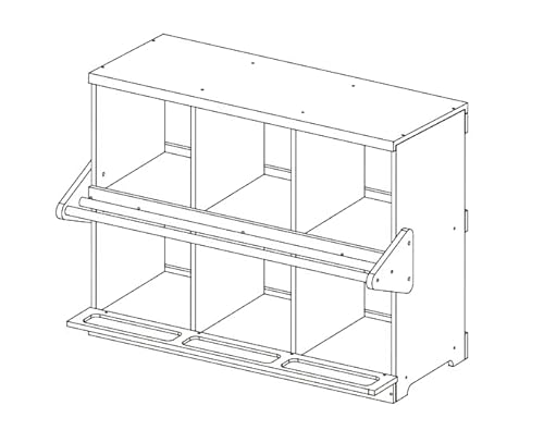 Hühner-Nistkasten, 2-stöckige Nistkästen für Hühner mit Sitzstangen, 6 Fächer Hühnerstall aus Holz für Geflügel, Bodenständer & Wandhalterung, Großlast-Nistkasten für Hühner, Hühner, Enten 01 von Qifeila