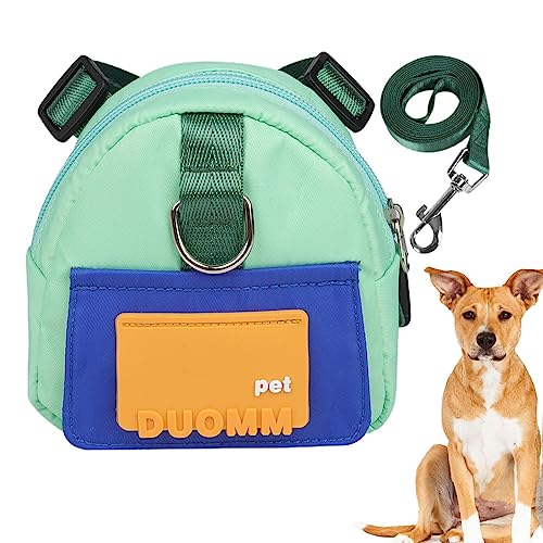 Qihuyi Hundegeschirr-Rucksack - -Hunderucksack | Schultasche für Welpen, Doppel-D-Ring-Design, wasserdichter Twill-Stoff für Samojeden, Golden Retriever von Qihuyi