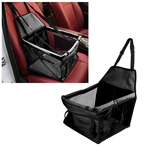 Pet Car Seat Atmungsaktives Auto Pet Dog Sitzbezug Oxford Fabric Pet Carrier Mesh Basket Schwarz von Qiilu