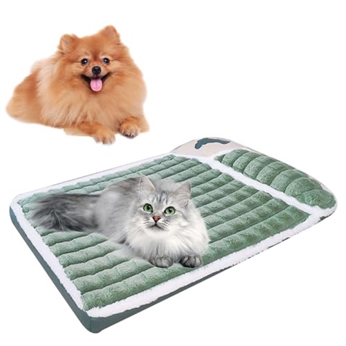 Qikam Hundebettmatte, Waschbare Hundematte für Hundebox mit Rutschfester Unterseite, Haustierbett mit weichem Kissen für kleine Hunderassen, Hundehüttenunterlage zum Schlafen und zur Linderung von Qikam