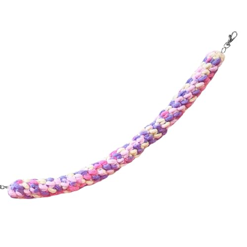 Qikam Sugar Glider Kletterspielzeug, Papageienseilspielzeug | Rosa-violettes kleines Haustier-Kletterseil-Anreicherungsspielzeug,Vogel-Seil-Spielzeug-Kletterbrücke, aufhängbares Bereicherungsspielzeug von Qikam