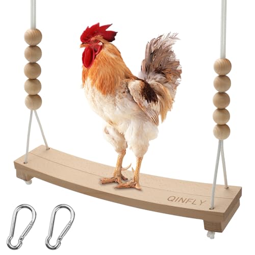 Qinfly Hühnerschaukel, bogenförmige Hühnerstange, handgefertigt, Hühnerspielzeug für Stall, Zubehör, Dekoration, Holzständer für Hühner von Qinfly