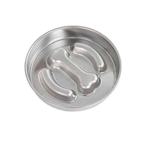 Qinlenyan 850.5 g Dog Slow Feeder Bowl Anti-Rutsch Slow Dog Feeder Bowl Dry Wet Food Feeding Bowl Cute Cat Paw Bone Design Stainless Steel Dog Bowl for Large Breeds B von Qinlenyan