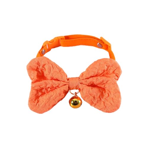 Qinlenyan Katzenhalsband, weich, passend für Hunde, Katzen, Schleife, Haustierbedarf, Orange von Qinlenyan