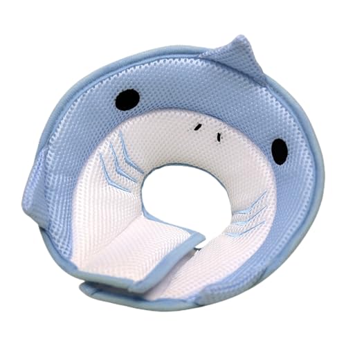 Qinlenyan Katzenhalsband Pet Recovery Collar Cat Cone Collar Adjustable Breathable Comfortable Pet Collar for Postopery or Injuries Blue M von Qinlenyan