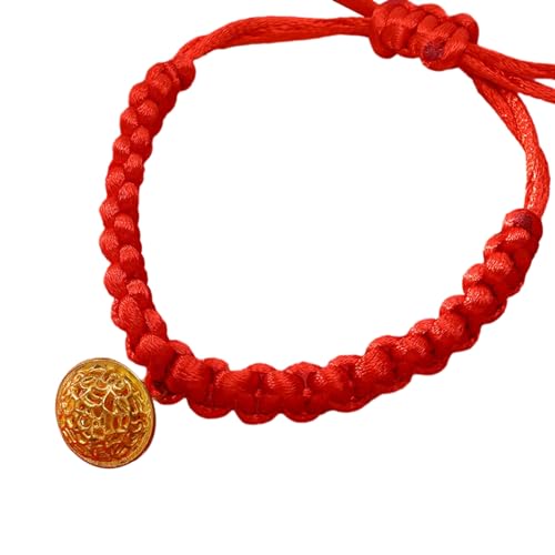 Qinlenyan Lucky Red Hundehalsband mit chinesischen Elementen, Seil, chinesisch inspiriertes, handgewebtes Design, bequem, verstellbar, lange Lebensdauer, Dunkelrot von Qinlenyan