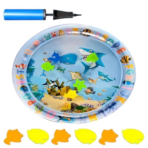 Qinlenyan PVC-Wasserspielmatte für Haustiere, schwimmendes Spielzeug für Haustiere, inklusive Katzenwassersensor, Spielmatte, interaktives Katzenspielzeug, Wassersensorisches Pad mit simuliertem Fisch von Qinlenyan