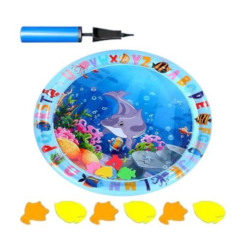 Qinlenyan PVC-Wasserspielmatte für Haustiere, schwimmendes Spielzeug für Haustiere, inklusive Katzenwassersensor, Spielmatte, interaktives Katzenspielzeug, Wassersensorisches Pad mit simuliertem Fisch von Qinlenyan