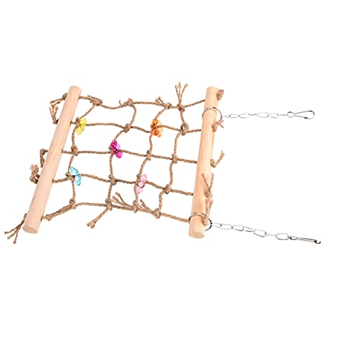Entatial Papageien-Kletternetz, Papageien-Kaukletternetz Acryl Dekorativ Schaffen Sie Stimulus Bunte Trainingsbalance für Papageienspielen von Qinlorgo