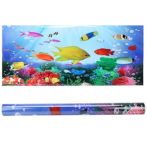 PVC Aufkleber Aquarium Hintergrundaufkleber, Aquarium dekorative Aufkleber, Hintergrund buntes Muster für Aquarium(61 * 41cm) von Qinlorgo