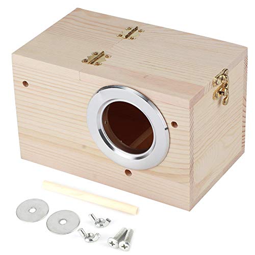 Qinlorgon Birdhouse, 12X12X19.5Cm Holz Bird House Pet Hatching Zuchtbox Outdoor Gartendekoration Zubehör von Qinlorgo