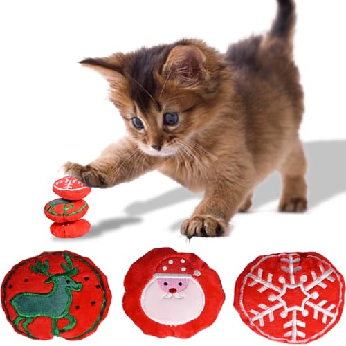 Qiruosing Weihnachts-Katzenminze-Spielzeug, sanfte Mundhygiene; Katzenkauspielzeug, das das Jagd- und Transferverhalten stimuliert; geeignet für alle Katzen von Qiruosing