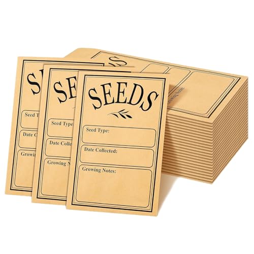 Qivine 150 Stück Samentütchen, Selbstklebende Saatgut Aufbewahrung, Kraftpapier Samen-Aufbewahrung Umschläge, Samen Aufbewahrung, für Samen, Karten, Münzen und Kleine Gegenstände, 8 * 12cm von Qivine