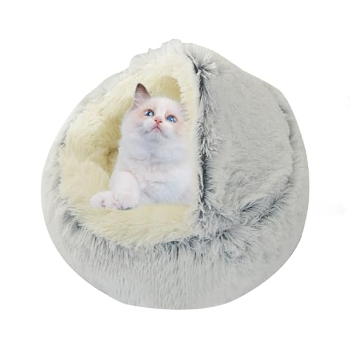 Qiwieod Hundehöhlenbett - Universelles beruhigendes Hundebett - Bequemes und weiches, Flauschiges Katzenbett, warm für Winterkätzchen, kleine und große Hunde von Qiwieod