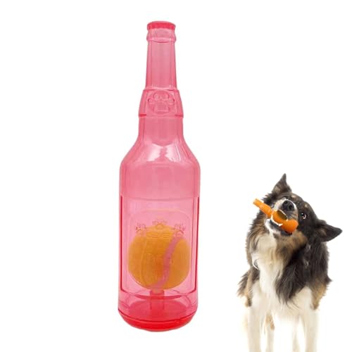 Ball In Einer Flasche Hundespielzeug, Interaktives Hundespielzeug, Hundespielflasche Spielzeug Mit Tennisball Zum Kauen Und Zusammendrücken, Interaktives Quietschen Spielzeug Für Kinder, von Qixfyze