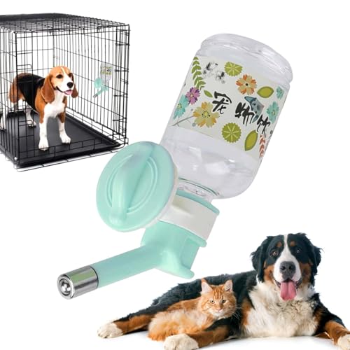 Hundewasserspender für Käfig, tropffreie Wasserflaschen für Hunde,Auslaufsichere Spenderflaschen für Haustierkäfige | Trinkbrunnen für Haustiere, Wasserkocher für Haustiere, Hunde, Katzen, Eichhörnche von Qizeroty