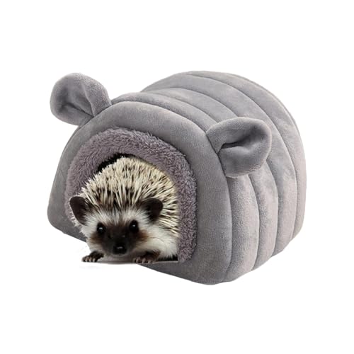 Grau 17x17x15 cm Hamsterhaus Schlafbett Nest Generisch Hamster-Winter-Warmhausbett Hamster-Winter-Warmhausbett Weiches Und Warmes Hamsterhaus Für Rennmäuse, Hamster von Qkbuza