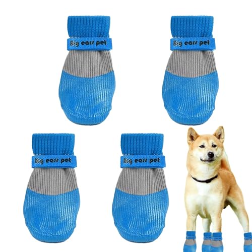 Qkbuza Pfotenabdeckung für Hunde, wasserdichte Stiefel für Welpen – Hundeschuhe mit rutschfester Gummisohle | wasserdichte Winter-Pfotenschutzschuhe von Qkbuza