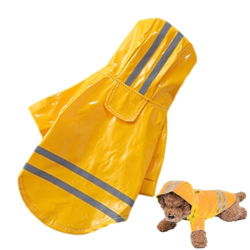 Qkbuza Reflektierender Regenmantel für Hunde, Regenjacke für Hunde | PU-reflektierende Haustier-Regenjacke, Regenmantel, Poncho-Kleidung - wasserdichte Regenponchojacke für kleine Hunde, leichte von Qkbuza