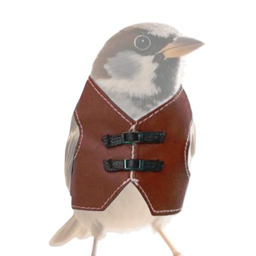 Qkbuza Vogelweste aus PU-Leder, Vintage-Stil, verstellbare Vogelkleidung, Haustierzubehör für Hühner, Nymphensittiche, Innen- und Außenbereich, Balkon, Garten, Hof, Terrasse, Hof, Qkbuza Vogelweste aus PU-Leder, Vintage-Stil, verstellbare Vogelkleidung, Haustierzubehör für Hühner, Nymphensittiche, Innen- und Außenbereich, Balkon, Garten, Hof, Terrasse, Hof, von Qkbuza