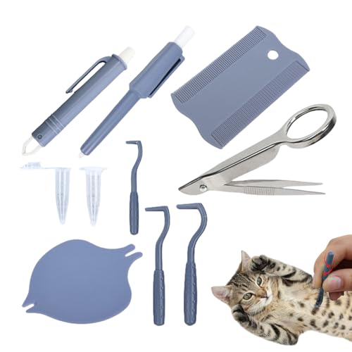 Qkbuza Zeckenentferner Für Hunde,Floh Entferner Set Für Welpen - Leichtes Werkzeugset Zur Entfernung Von Flöhen Und Zecken Bei Hunden, Katzen, Welpen Und Kätzchen Qkbuza Zeckenentferner Für Hunde,Floh Entferner Set Für Welpen - Leichtes Werkzeugset Zur Entfernung Von Flöhen Und Zecken Bei Hunden, Katzen, Welpen Und Kätzchen von Qkbuza