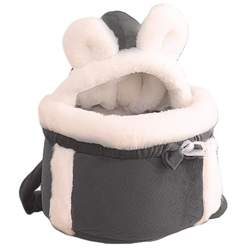 Katze Front Carrier, Katze Tasche Carrier Soft & Warm Katze Hund Front Carrier Double Pocket Katze Rucksack Carrier Comfortable Winter Plüsch Rucksack für Outdoor-Reisen, L, Hanging Chest Bags von QmjdDymx