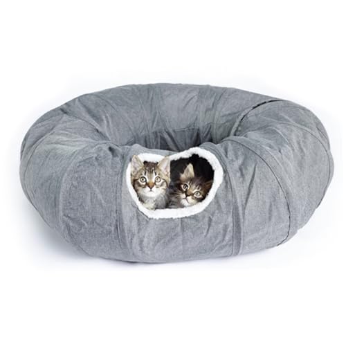 QmjdDymx Katzentunnelbett Katzen-Tunnelbett 38x11 Zoll Anti-Kratzer statisch-freier Katzen-Donut-Tunnel mit 67 '' Langer Tunnelfaltbares Katzen-Tunnelbett für Innenkatzen von QmjdDymx