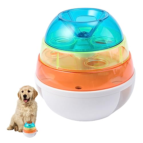 Haustier Futter Ball Spielzeug behandelt Tower Hunde Katze Slow Feeder Hunde Schüssel behandeln Spender Hund Spielzeug Interaktive Spielzeug Haustier Vorräte für Hunde Katzen (farbenfroh) von QmjdDymx