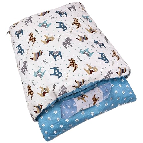 Warmes Katzenbett für Winter, Katze Schlafsack Blau warmes Katzenbett für Winterkatze Sackbett mit Kissen Abnehmbarer waschbarer Katze Kuscheln Sack für Innenkatzen, Softcat Schlafsack 25.6x19.7 von QmjdDymx