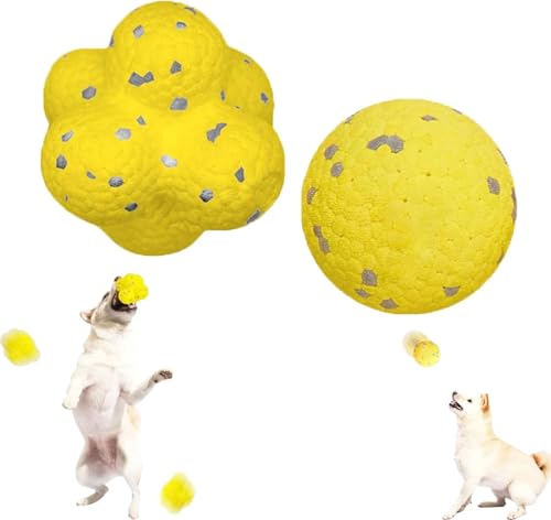 Qoobom The Mellow Dog Beruhigungsball, Mellow Dog Ball, Mellow Yellow Calming Ball, Mellow Dog Emotional Support Ball, Mellow Dog Ball Direction, Dog Rubber Ball for Tething (A+B) von Qoobom