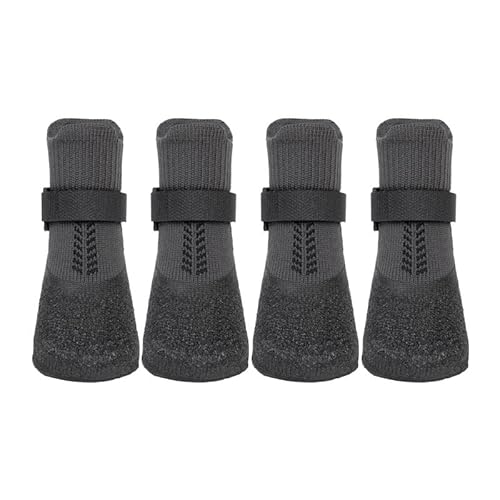 4 Stück Hundeschuhe Pfotenschutz, wasserdichte Hundestiefel, Hundesocken Anti Rutsch, Weicher Verstellbarer Pfotenschutz, Hunde Schuhe Outdoor für Füße mit Einer Breite von ca. 3,2 cm von Qooloo