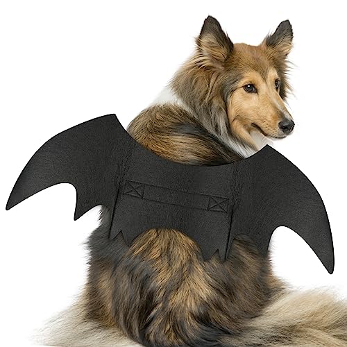 Qooloo Hund Fledermaus Kostüme, Halloween Haustier Fledermausflügel, Halloween Haustier Kostüm, Hund Katze Vampir Fledermaus Flügel Kostüme Cosplay Hundekostüm Katzenkostüm für Party (L) von Qooloo