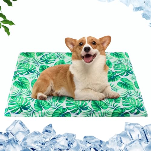 Qoosea Kühlmatte für Hunde Pet Cooling Mat Kühlkissen für Hund & Katzen, Kältematte für Haustiere Ungiftiges Gel-Selbstkühlende Matte, Faltbar Kühl Hundedecke Kaltgelpad Pad im Heißen Sommer - 30*40CM von Qoosea