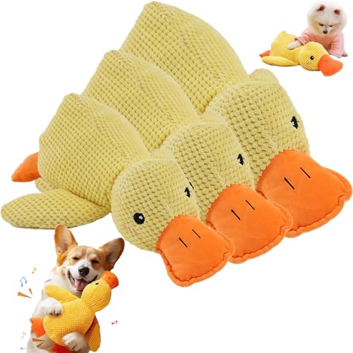 Qosigote Anti-Stress Ente,Anti Stress Ente Hund, Pfotenmond Anti Stress Ente, Antistressente Für Hunde, Interactive Stable Anti-Stress Toy for Small Dogs (3PCS,Mix) von Qosigote