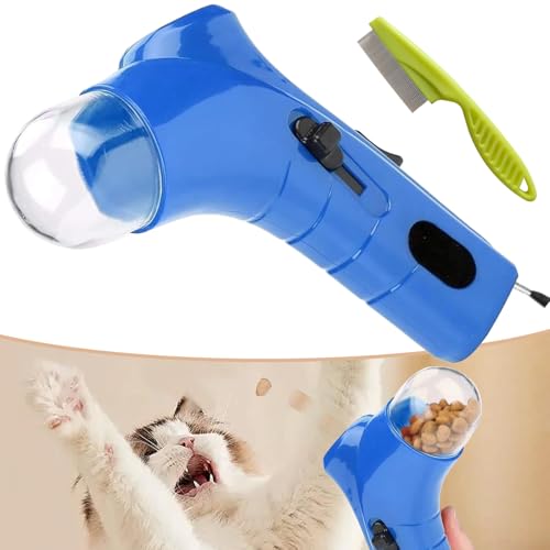 Qosigote Cat Treat Gun, Cat Treat Guns Shooter, Handheld Pet Treat Launcher, Pet Snack Launcher, Dog Food Catapult, Pet Treat Launcher for Dog Cat Exercise Training (Blue) von Qosigote