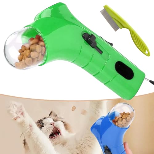 Qosigote Cat Treat Gun, Cat Treat Guns Shooter, Handheld Pet Treat Launcher, Pet Snack Launcher, Dog Food Catapult, Pet Treat Launcher for Dog Cat Exercise Training (Green) von Qosigote