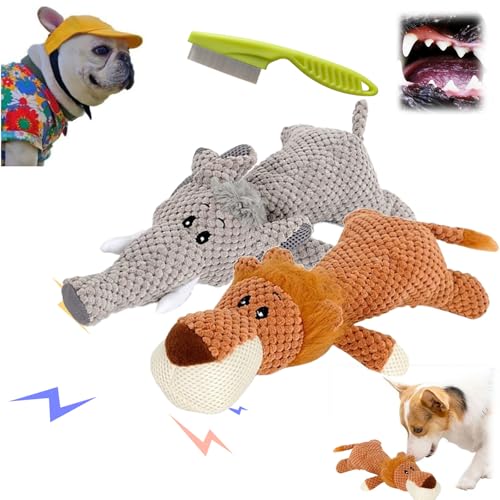 Qosigote PowerKauer Unzerstorbare Qualitat Fur Starke Beiber - Hundespielzeug Unzerstörbar, Indestructible Dog Toy, Wowpetsmart Invincible Chewanimals, Dog Toys for Aggressive Chewer (2PCS-E) von Qosigote